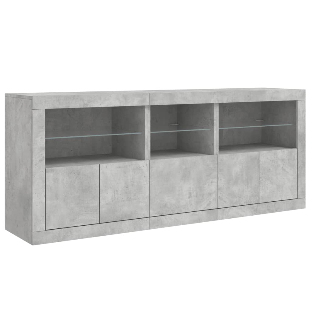 vidaXL Dulap cu lumini LED, gri beton, 162x37x67 cm vidaXL Dulap cu lumini LED, gri beton, 162x37x67 cm
