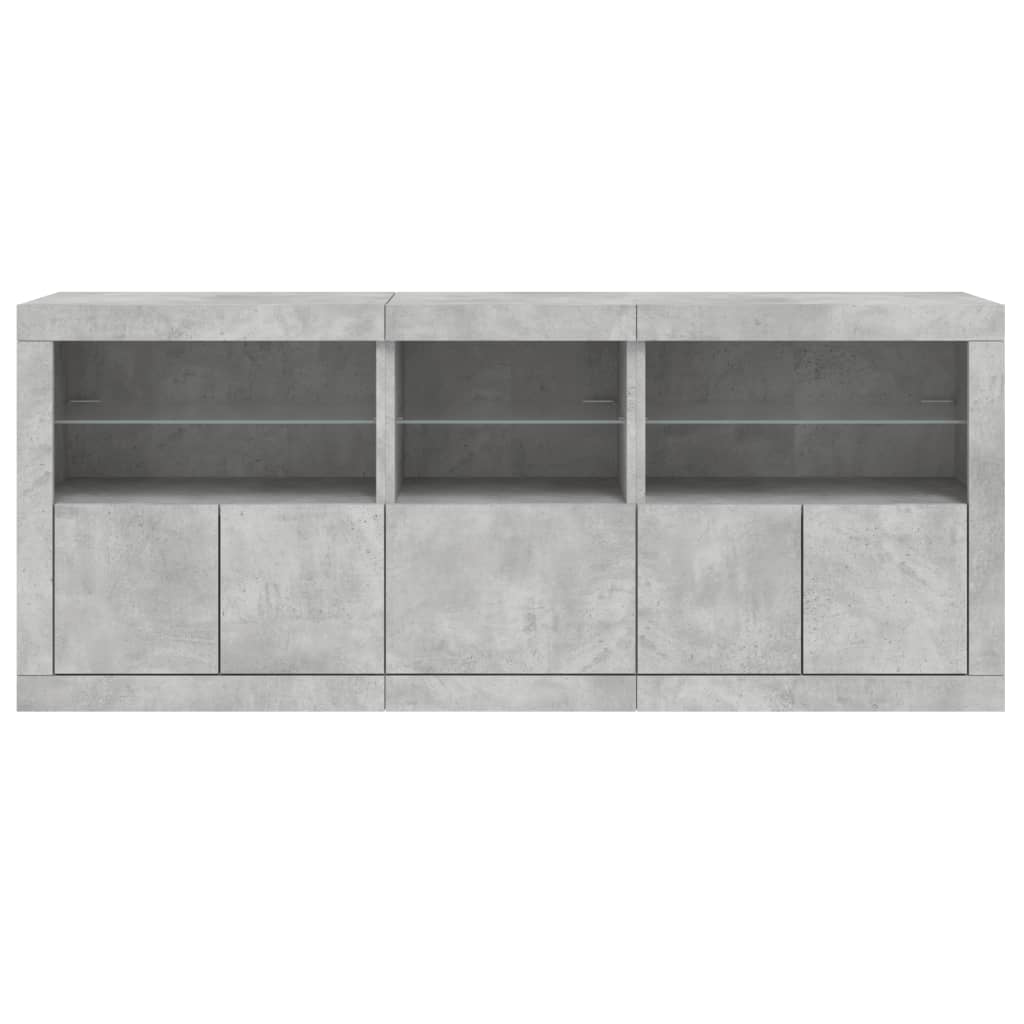 vidaXL Dulap cu lumini LED, gri beton, 162x37x67 cm vidaXL Dulap cu lumini LED, gri beton, 162x37x67 cm
