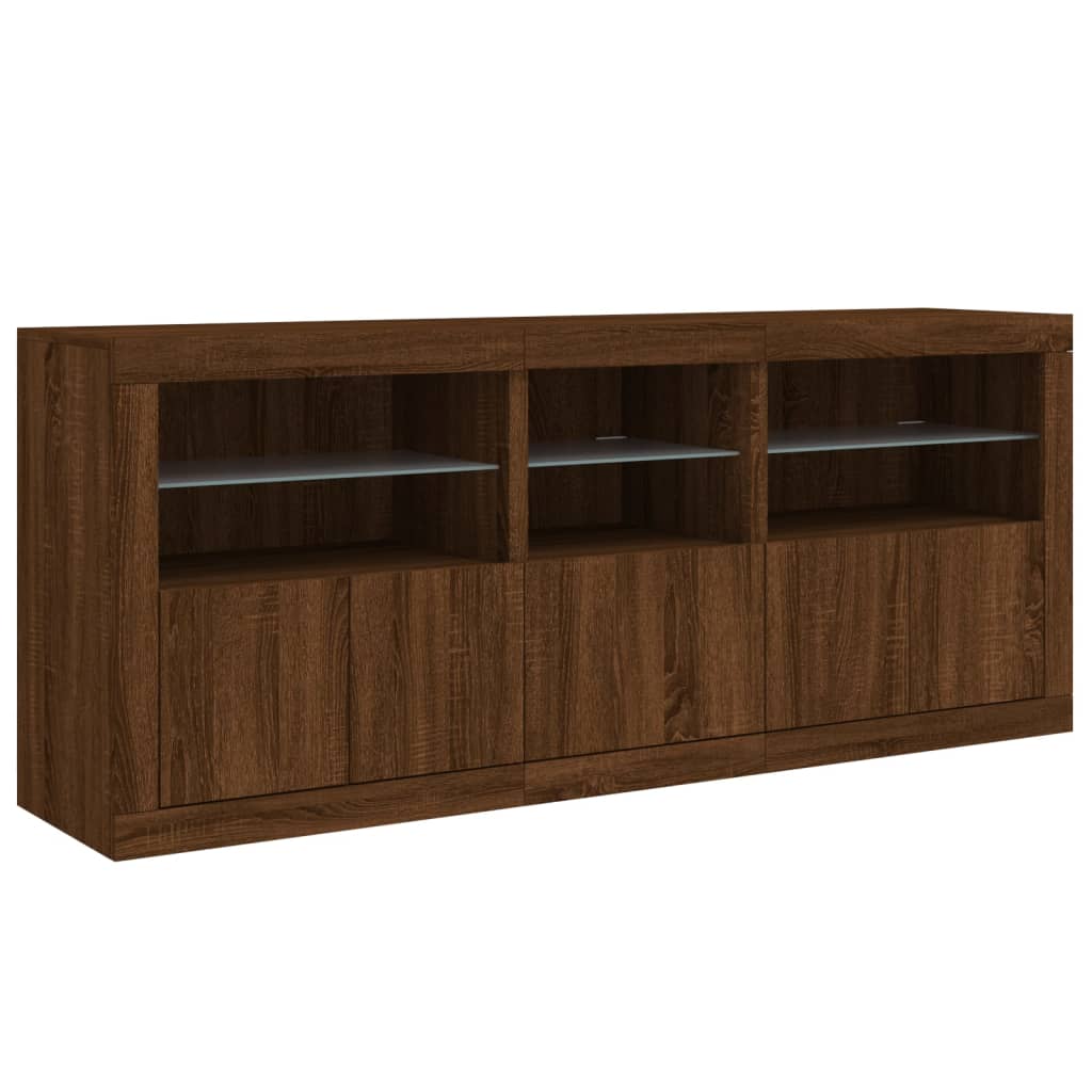 vidaXL Dulap cu lumini LED, stejar maro, 162x37x67 cm vidaXL Dulap cu lumini LED, stejar maro, 162x37x67 cm