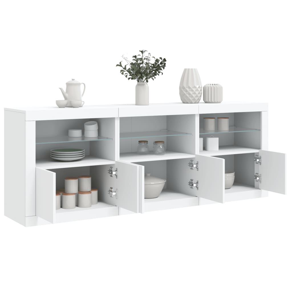 vidaXL Dulap cu lumini LED, alb, 181,5x37x67 cm vidaXL Dulap cu lumini LED, alb, 181,5x37x67 cm