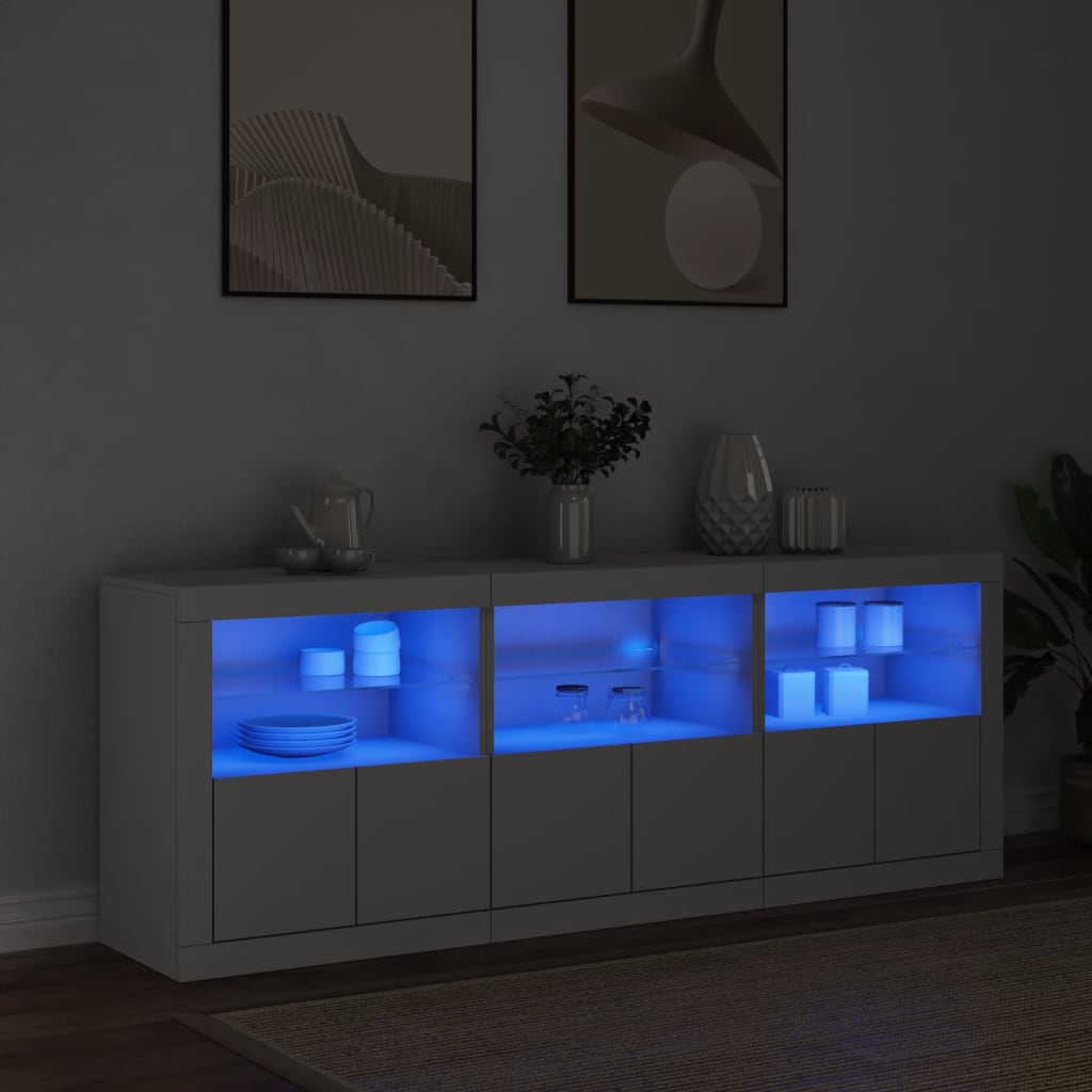 vidaXL Dulap cu lumini LED, alb, 181,5x37x67 cm vidaXL Dulap cu lumini LED, alb, 181,5x37x67 cm