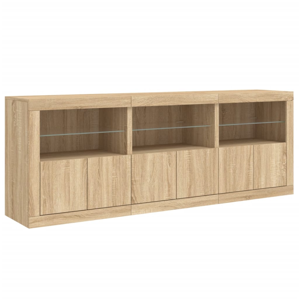 vidaXL Dulap cu lumini LED, stejar sonoma, 181,5x37x67 cm vidaXL Dulap cu lumini LED, stejar sonoma, 181,5x37x67 cm