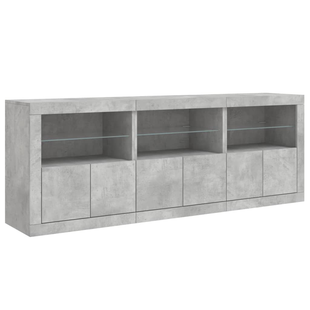 vidaXL Dulap cu lumini LED, gri beton, 181,5x37x67 cm vidaXL Dulap cu lumini LED, gri beton, 181,5x37x67 cm