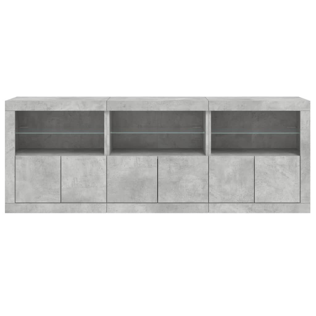vidaXL Dulap cu lumini LED, gri beton, 181,5x37x67 cm vidaXL Dulap cu lumini LED, gri beton, 181,5x37x67 cm
