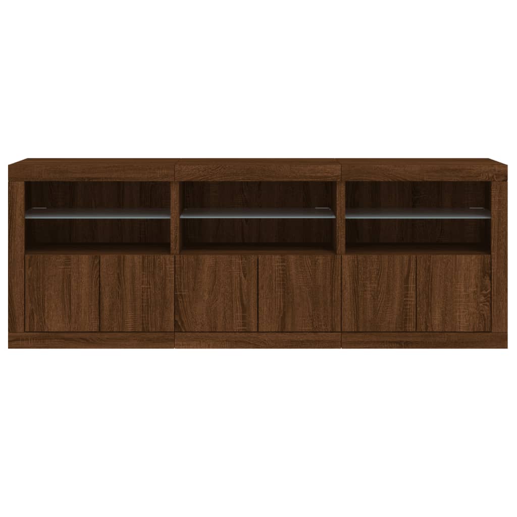 vidaXL Dulap cu lumini LED, stejar maro, 181,5x37x67 cm vidaXL Dulap cu lumini LED, stejar maro, 181,5x37x67 cm