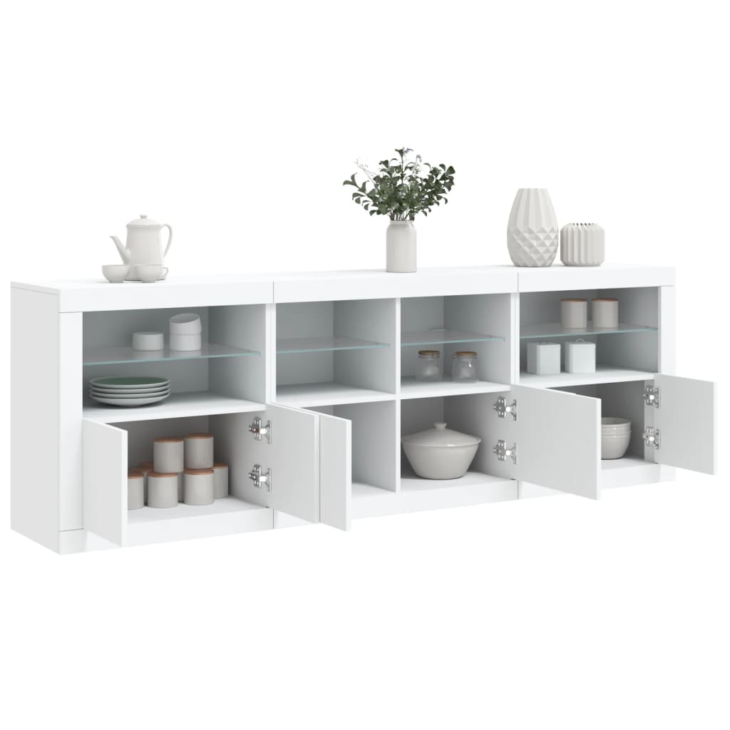 vidaXL Dulap cu lumini LED, alb, 202x37x67 cm vidaXL Dulap cu lumini LED, alb, 202x37x67 cm