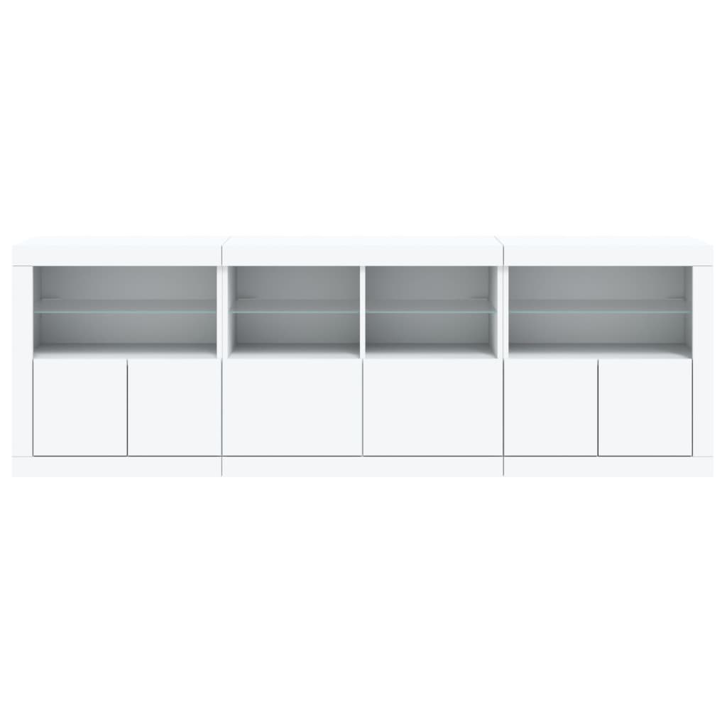 vidaXL Dulap cu lumini LED, alb, 202x37x67 cm vidaXL Dulap cu lumini LED, alb, 202x37x67 cm