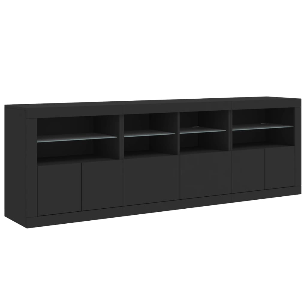 vidaXL Dulap cu lumini LED, negru, 202x37x67 cm vidaXL Dulap cu lumini LED, negru, 202x37x67 cm