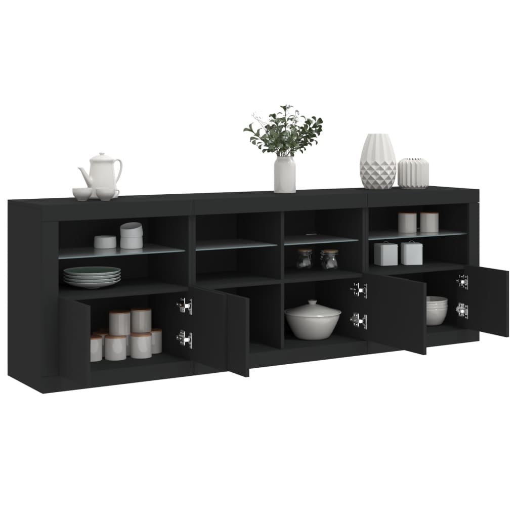 vidaXL Dulap cu lumini LED, negru, 202x37x67 cm vidaXL Dulap cu lumini LED, negru, 202x37x67 cm