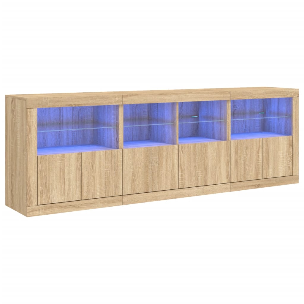vidaXL Dulap cu lumini LED, stejar sonoma, 202x37x67 cm vidaXL Dulap cu lumini LED, stejar sonoma, 202x37x67 cm
