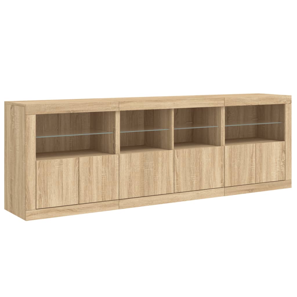 vidaXL Dulap cu lumini LED, stejar sonoma, 202x37x67 cm vidaXL Dulap cu lumini LED, stejar sonoma, 202x37x67 cm