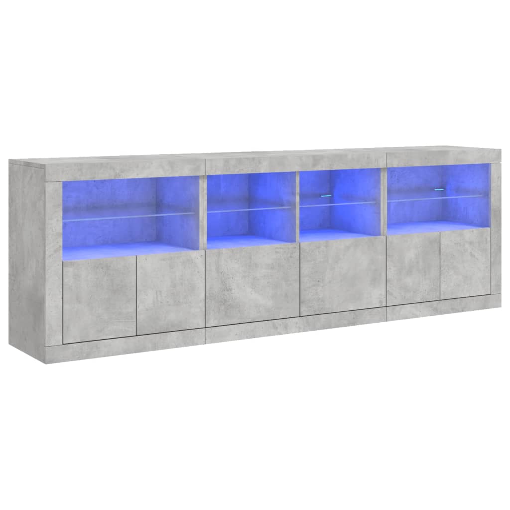 vidaXL Dulap cu lumini LED, gri beton, 202x37x67 cm vidaXL Dulap cu lumini LED, gri beton, 202x37x67 cm