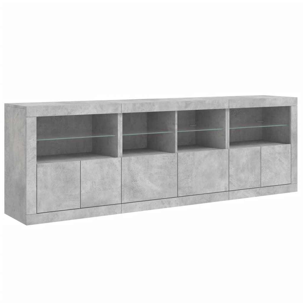 vidaXL Dulap cu lumini LED, gri beton, 202x37x67 cm vidaXL Dulap cu lumini LED, gri beton, 202x37x67 cm