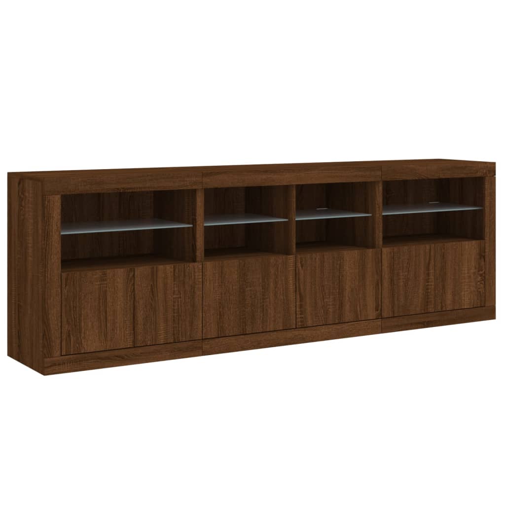 vidaXL Dulap cu lumini LED, stejar maro, 202x37x67 cm vidaXL Dulap cu lumini LED, stejar maro, 202x37x67 cm