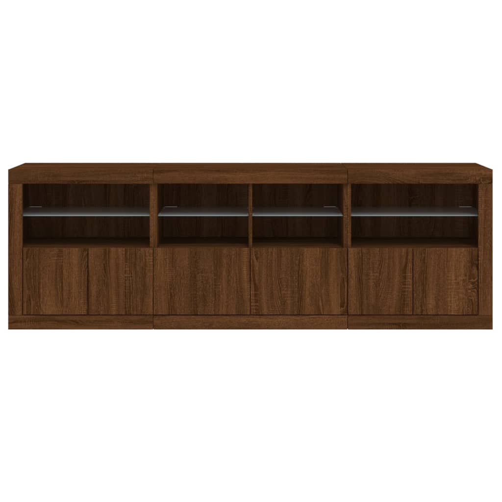 vidaXL Dulap cu lumini LED, stejar maro, 202x37x67 cm vidaXL Dulap cu lumini LED, stejar maro, 202x37x67 cm