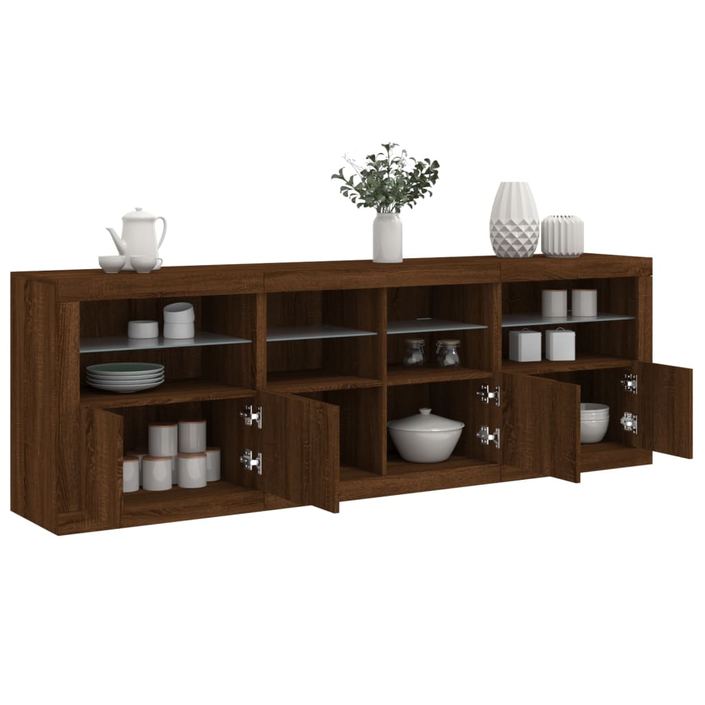 vidaXL Dulap cu lumini LED, stejar maro, 202x37x67 cm vidaXL Dulap cu lumini LED, stejar maro, 202x37x67 cm