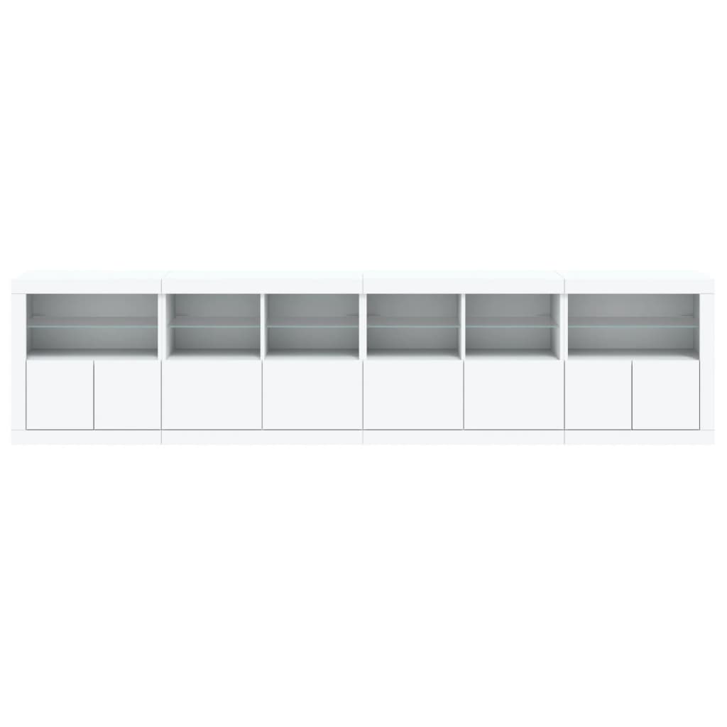 vidaXL Dulap cu lumini LED, alb, 283x37x67 cm vidaXL Dulap cu lumini LED, alb, 283x37x67 cm