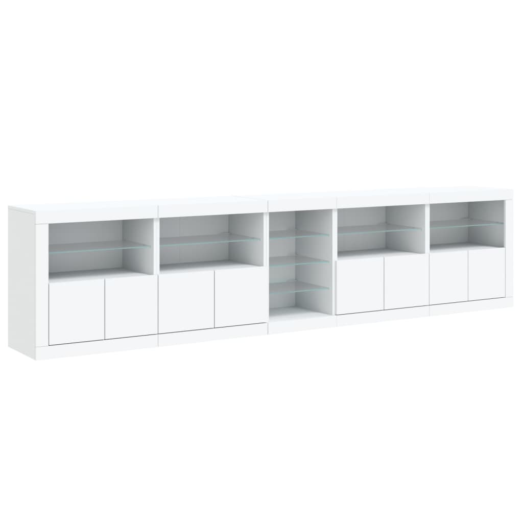 vidaXL Dulap cu lumini LED, alb, 283x37x67 cm vidaXL Dulap cu lumini LED, alb, 283x37x67 cm