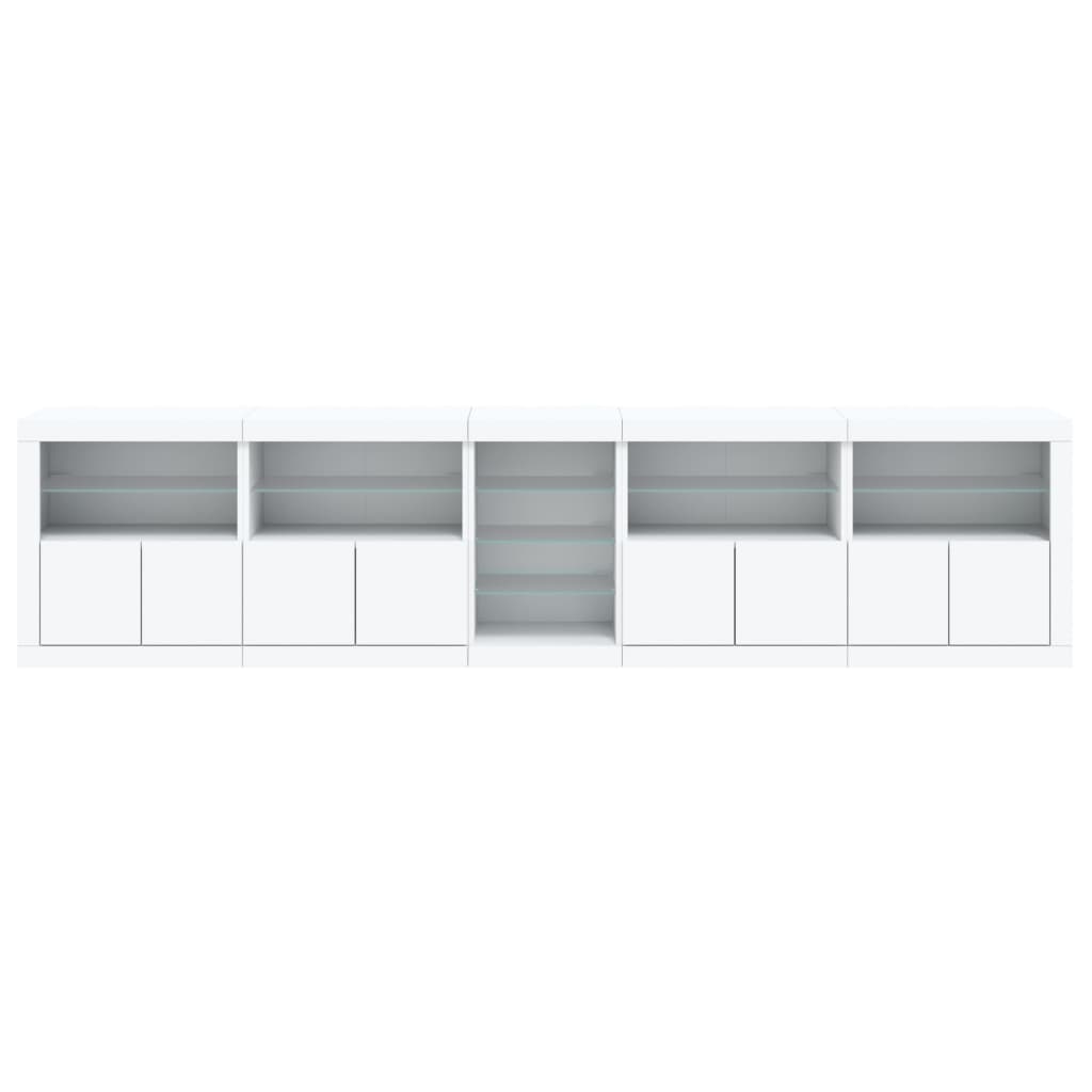 vidaXL Dulap cu lumini LED, alb, 283x37x67 cm vidaXL Dulap cu lumini LED, alb, 283x37x67 cm