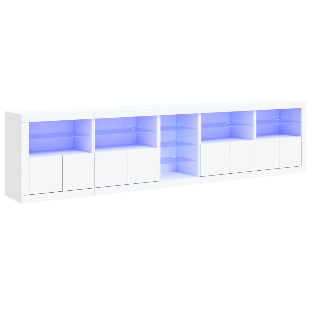 vidaXL Dulap cu lumini LED, alb, 283x37x67 cm vidaXL Dulap cu lumini LED, alb, 283x37x67 cm