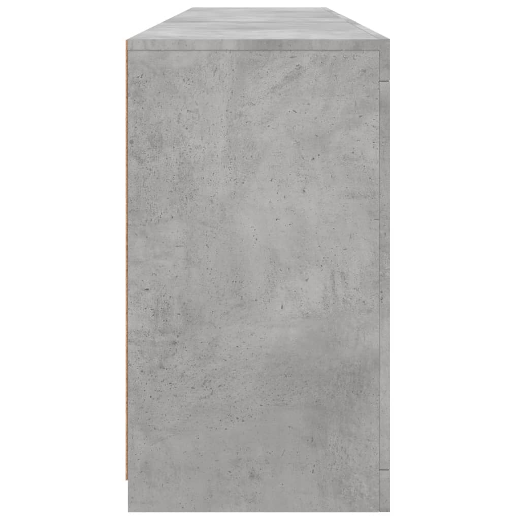 vidaXL Servantă cu lumini LED, gri beton, 181,5x37x67 cm