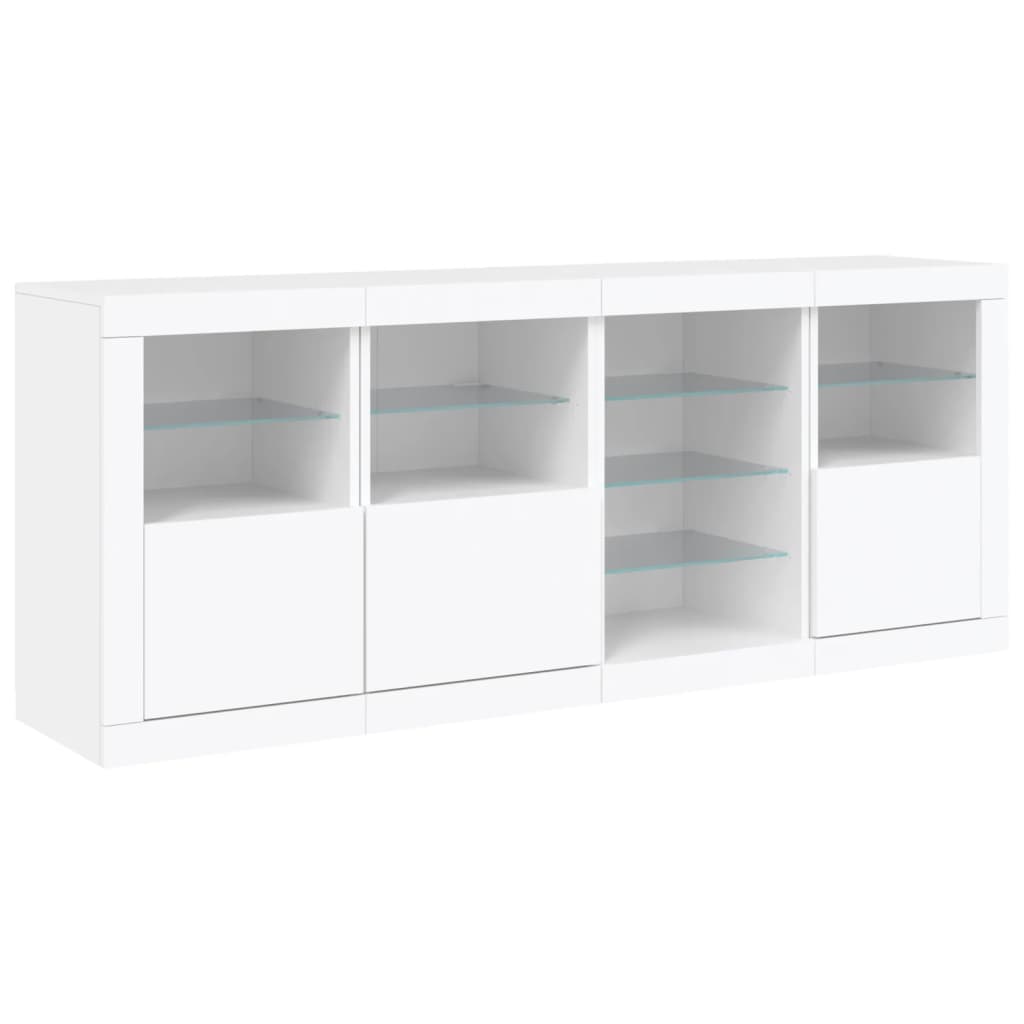 vidaXL Servantă cu lumini LED, alb, 164x37x67 cm vidaXL Servantă cu lumini LED, alb, 164x37x67 cm