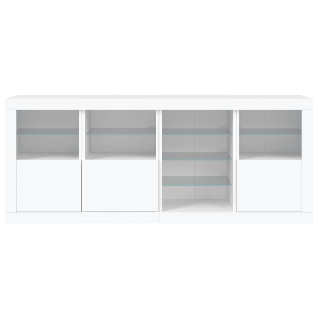 vidaXL Servantă cu lumini LED, alb, 164x37x67 cm vidaXL Servantă cu lumini LED, alb, 164x37x67 cm