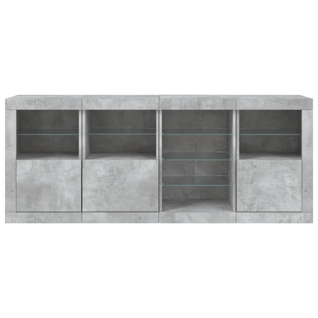 vidaXL Servantă cu lumini LED, gri beton, 164x37x67 cm vidaXL Servantă cu lumini LED, gri beton, 164x37x67 cm