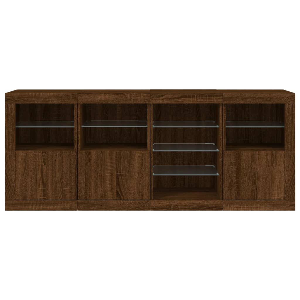 vidaXL Servantă cu lumini LED, stejar maro, 164x37x67 cm vidaXL Servantă cu lumini LED, stejar maro, 164x37x67 cm