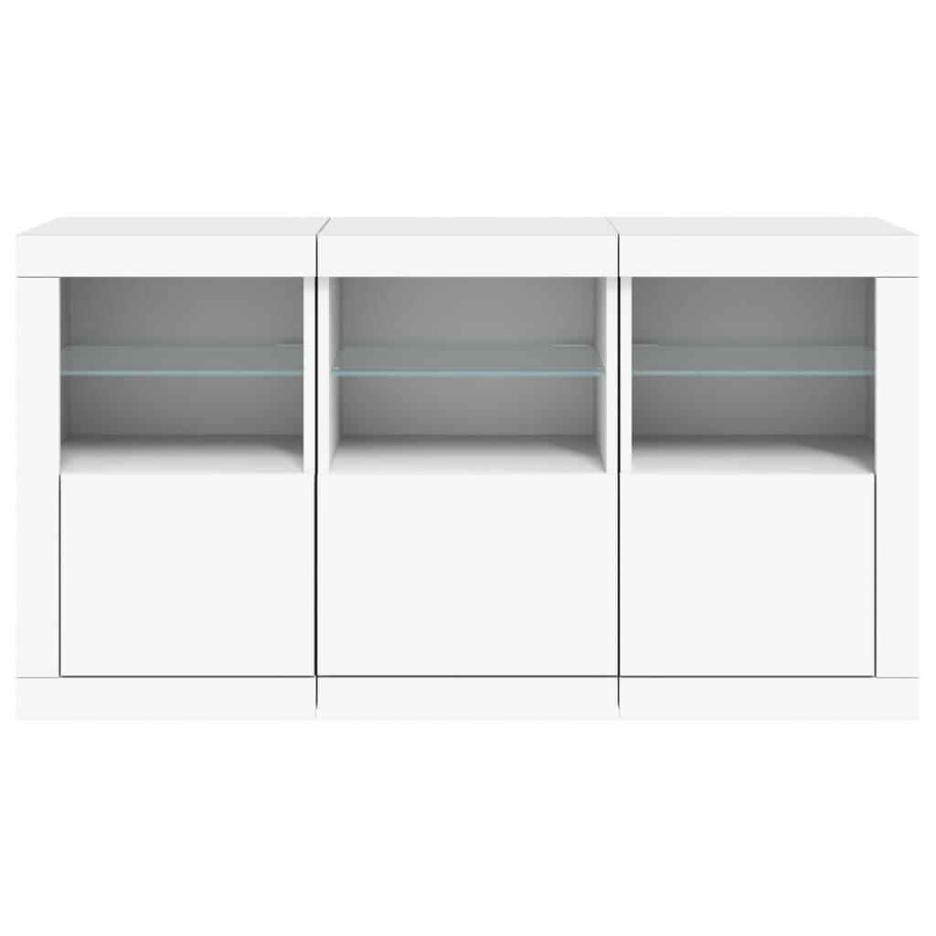 vidaXL Servantă cu lumini LED, alb, 123x37x67 cm vidaXL Servantă cu lumini LED, alb, 123x37x67 cm