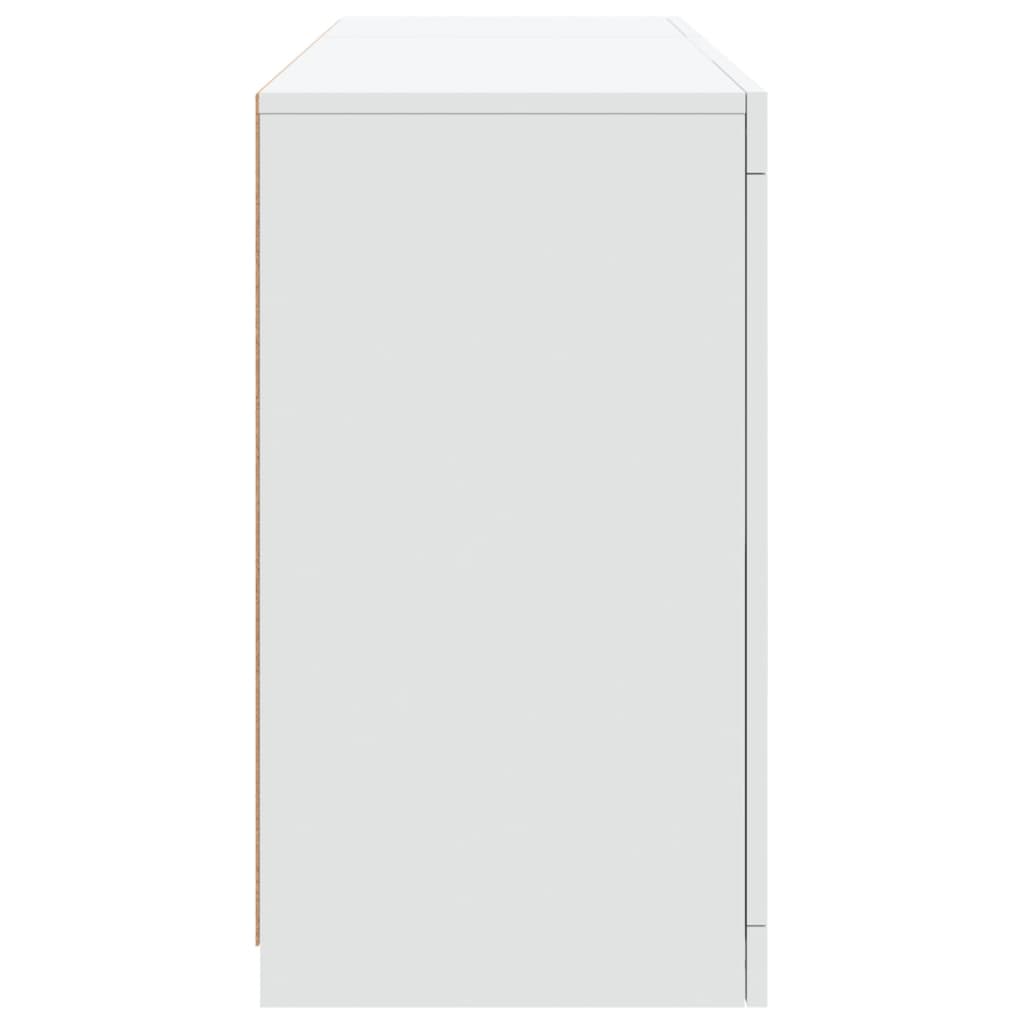 vidaXL Servantă cu lumini LED, alb, 123x37x67 cm vidaXL Servantă cu lumini LED, alb, 123x37x67 cm