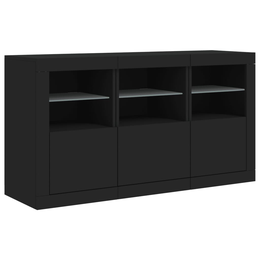 vidaXL Dulap cu lumini LED, negru, 123x37x67 cm vidaXL Dulap cu lumini LED, negru, 123x37x67 cm