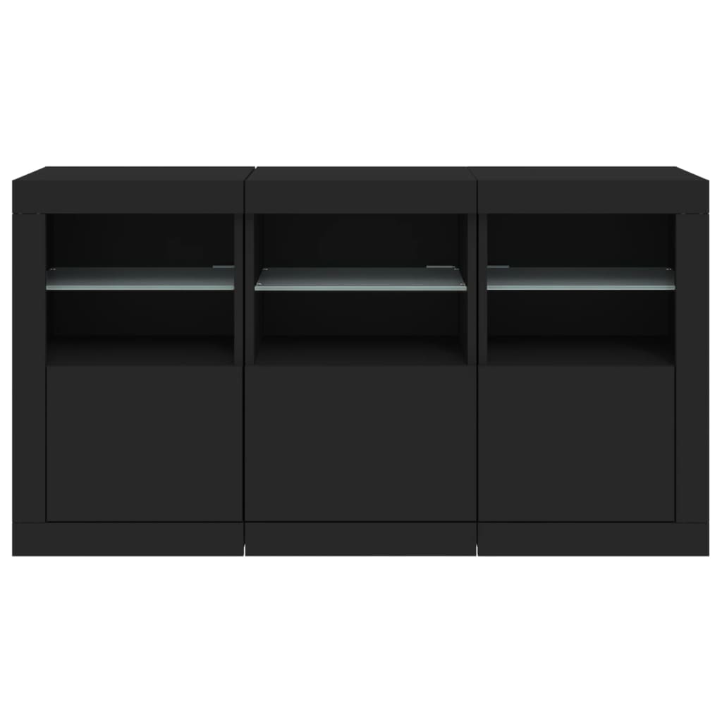 vidaXL Dulap cu lumini LED, negru, 123x37x67 cm vidaXL Dulap cu lumini LED, negru, 123x37x67 cm