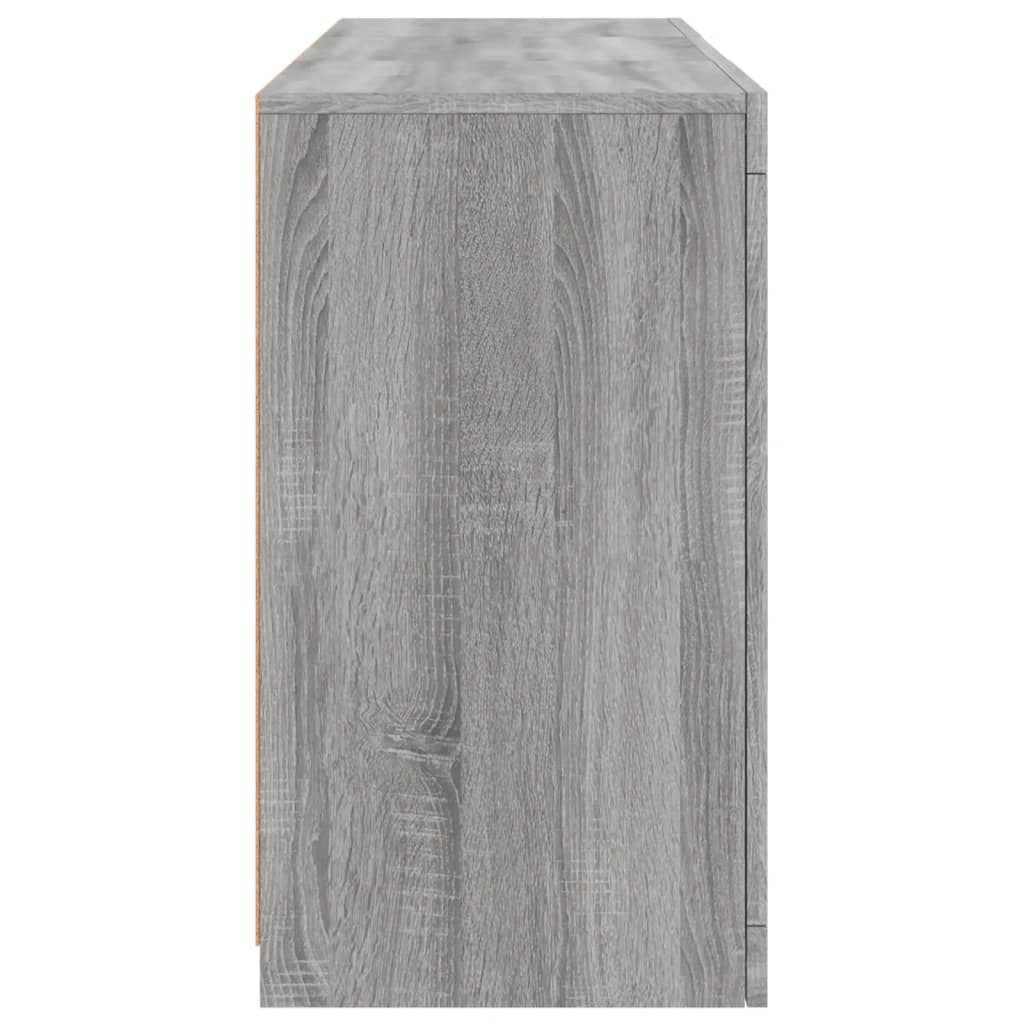 vidaXL Servantă cu lumini LED, gri sonoma, 123x37x67 cm