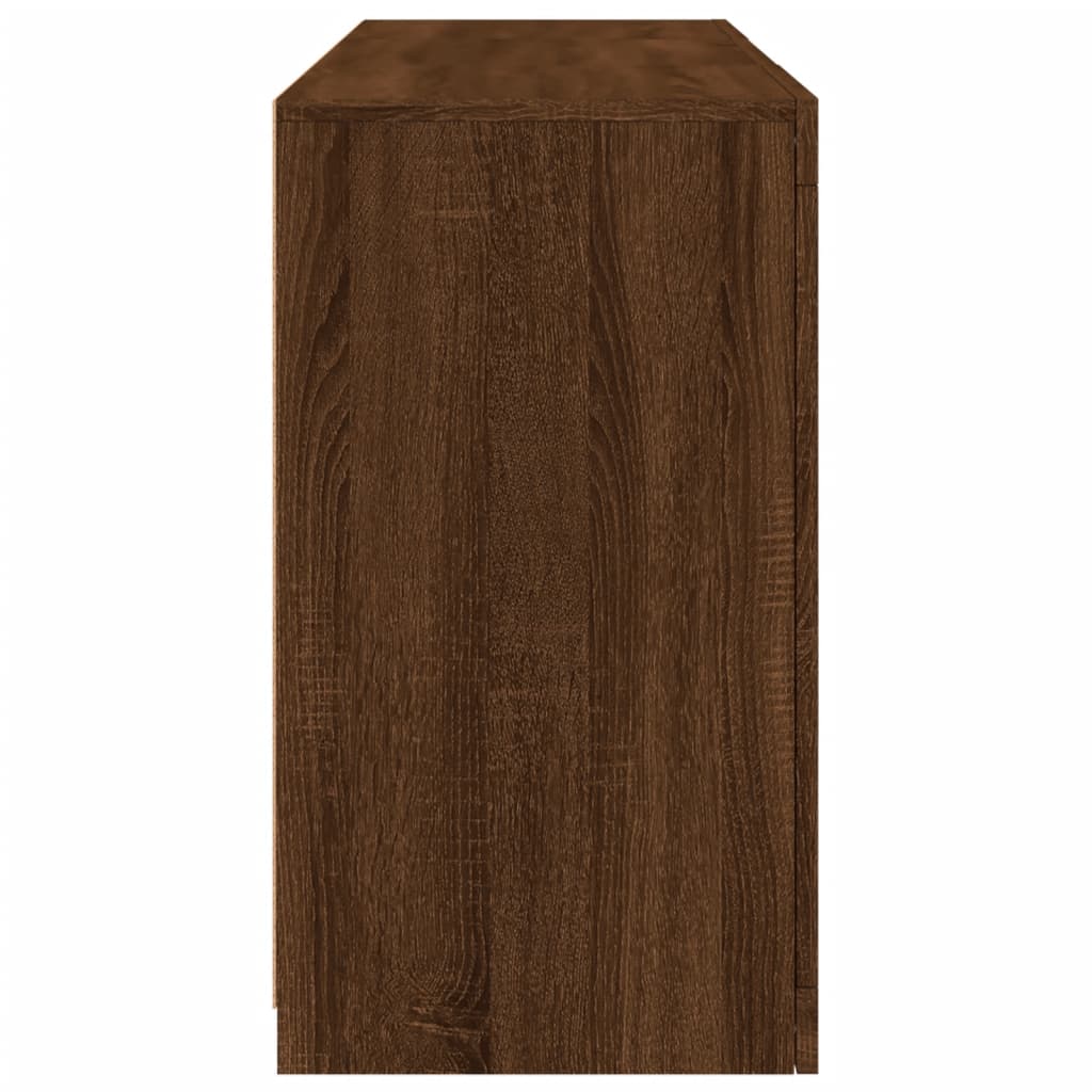 vidaXL Servantă cu lumini LED, stejar maro, 123x37x67 cm vidaXL Servantă cu lumini LED, stejar maro, 123x37x67 cm