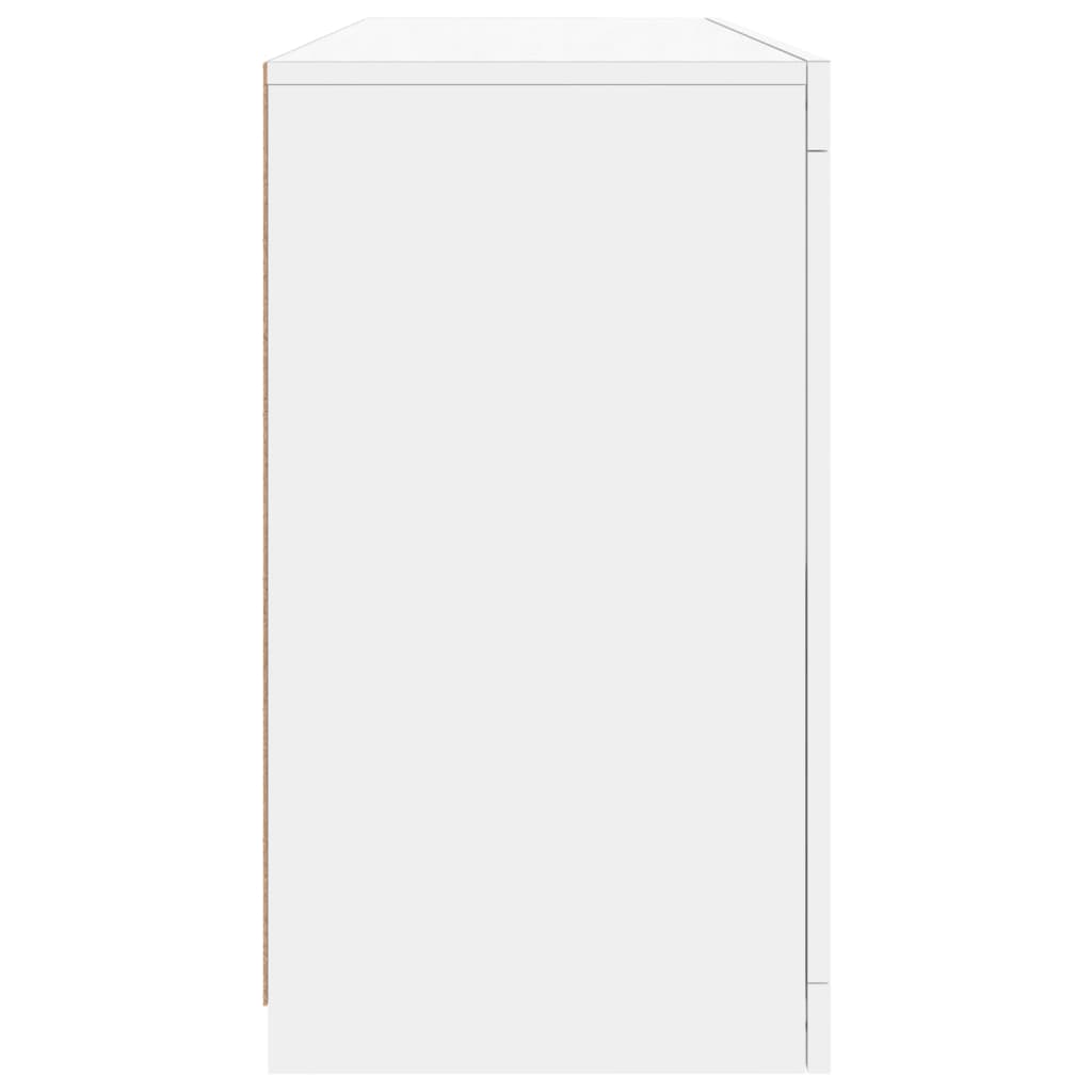 vidaXL Servantă cu lumini LED, alb, 142,5x37x67 cm