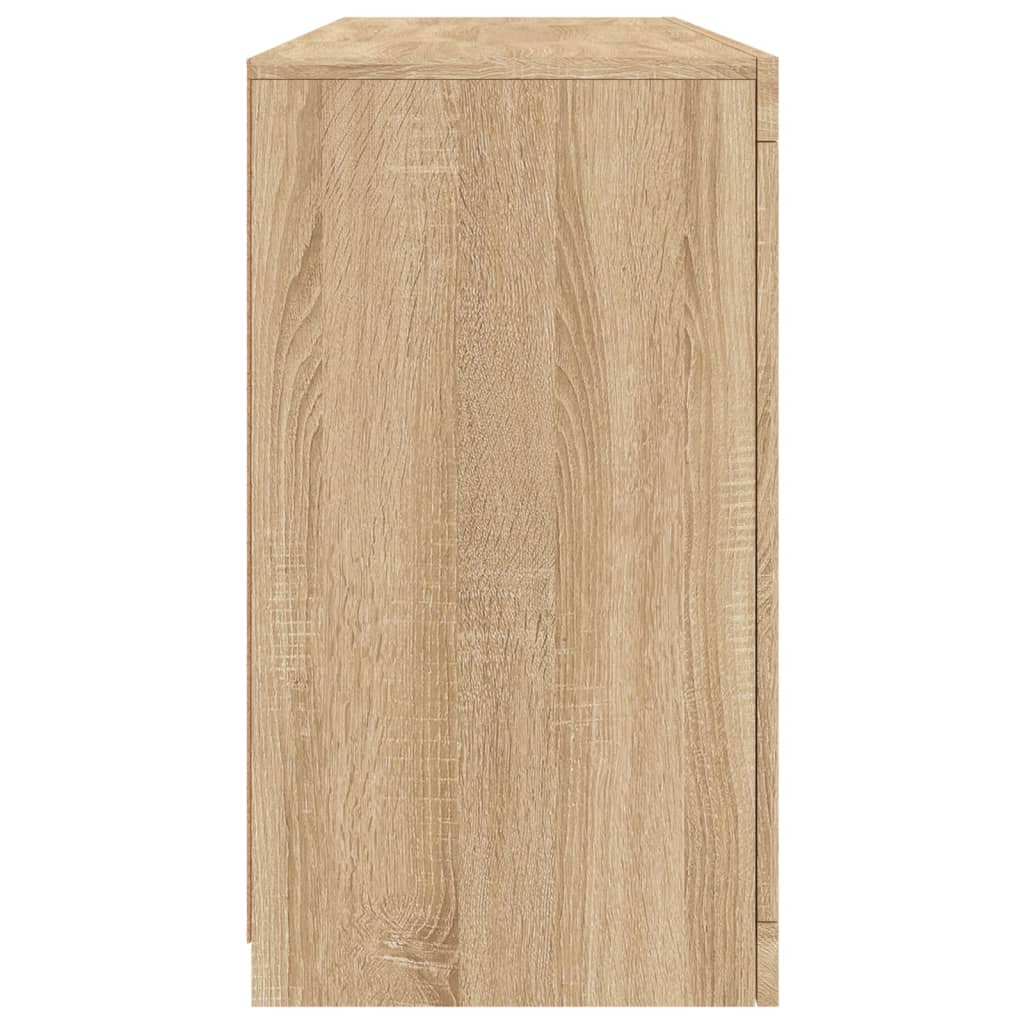 vidaXL Servantă cu lumini LED, stejar sonoma, 142,5x37x67 cm