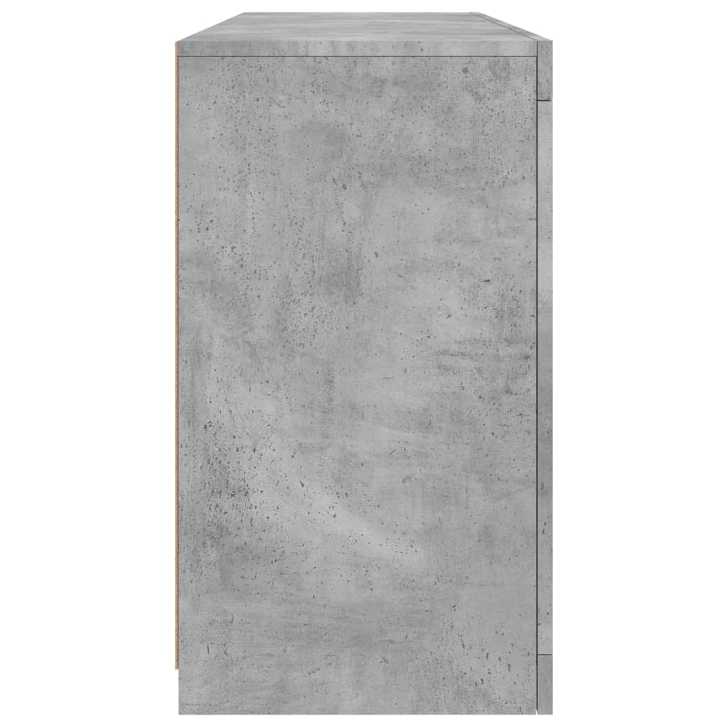 vidaXL Servantă cu lumini LED, gri beton, 142,5x37x67 cm vidaXL Servantă cu lumini LED, gri beton, 142,5x37x67 cm
