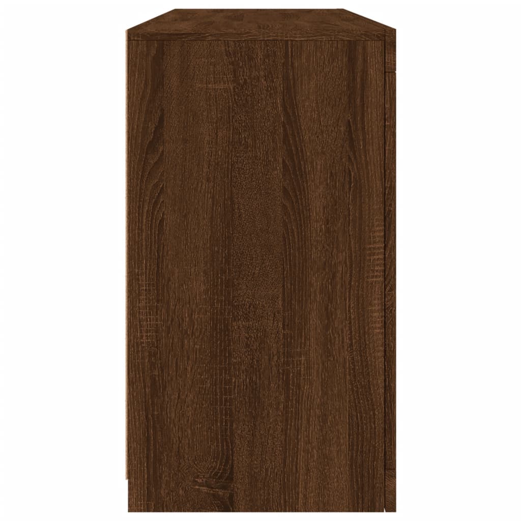 vidaXL Servantă cu lumini LED, stejar maro, 142,5x37x67 cm vidaXL Servantă cu lumini LED, stejar maro, 142,5x37x67 cm