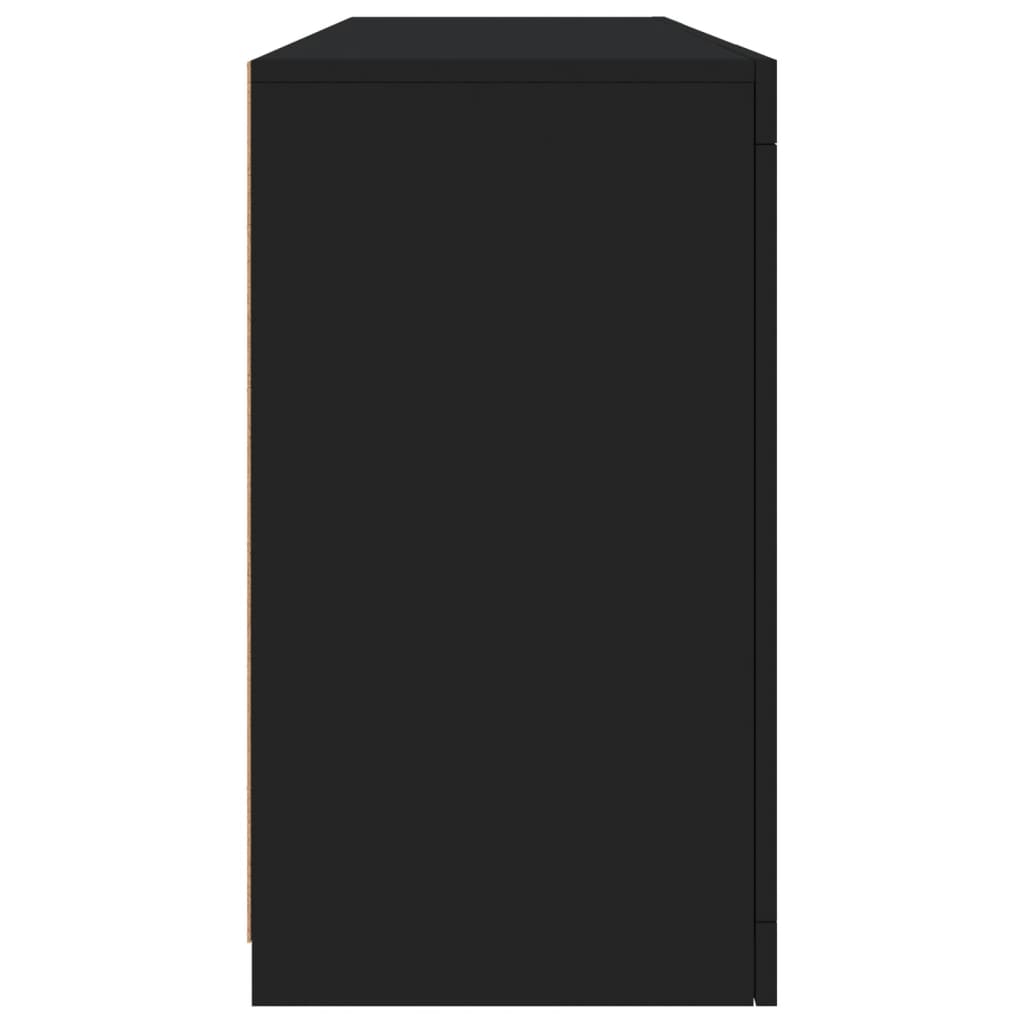 vidaXL Servantă cu lumini LED, negru, 163x37x67 cm vidaXL Servantă cu lumini LED, negru, 163x37x67 cm