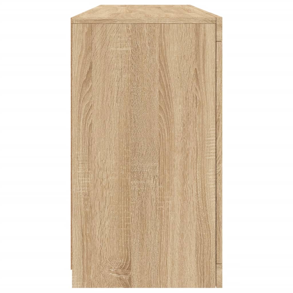 vidaXL Servantă cu lumini LED, stejar sonoma, 163x37x67 cm