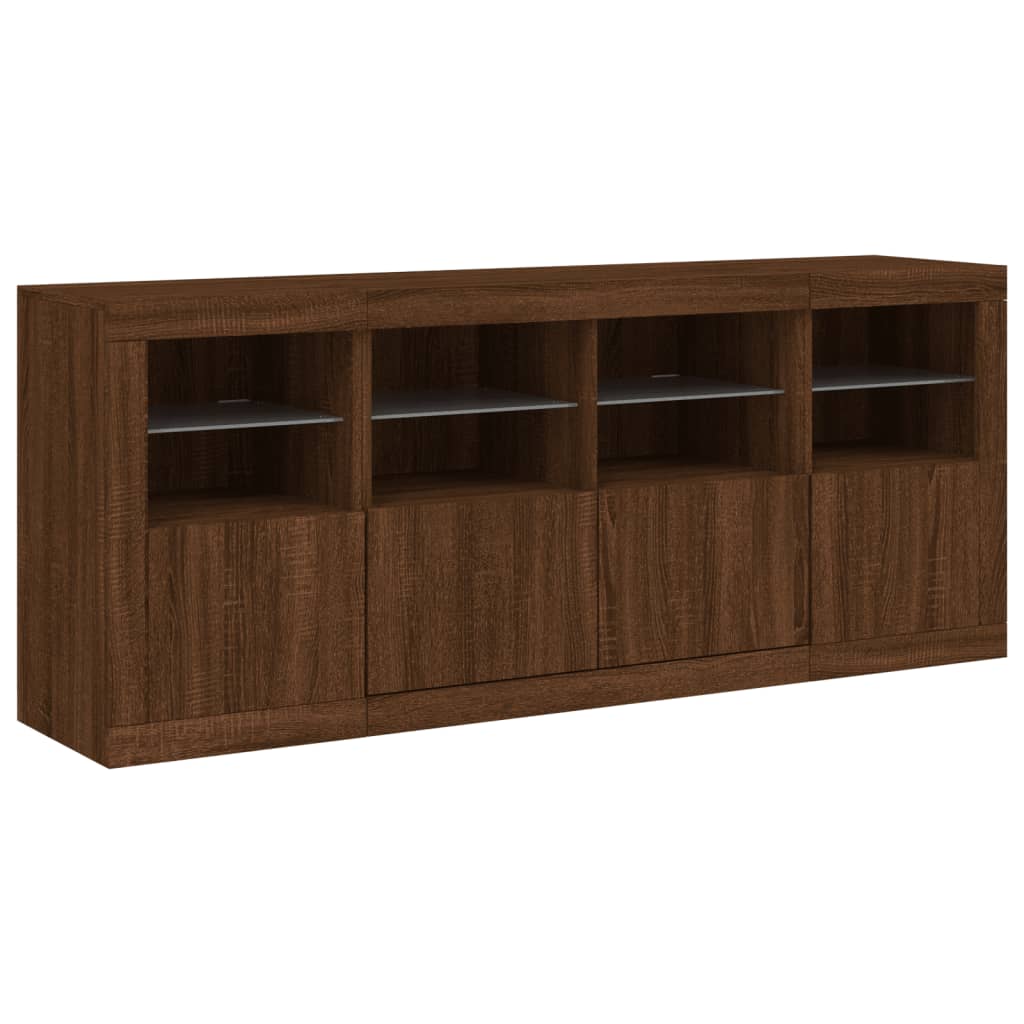 vidaXL Servantă cu lumini LED, stejar maro, 163x37x67 cm vidaXL Servantă cu lumini LED, stejar maro, 163x37x67 cm