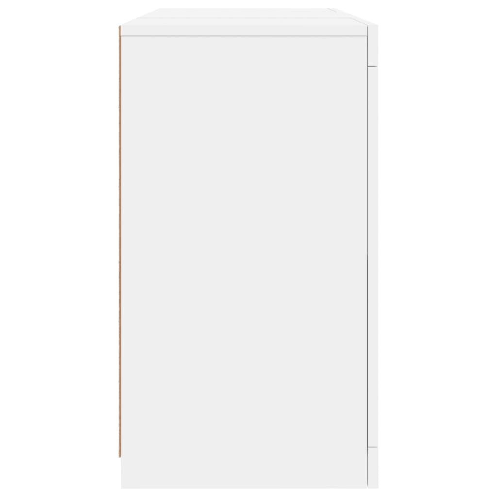 vidaXL Servantă cu lumini LED, alb, 123x37x67 cm
