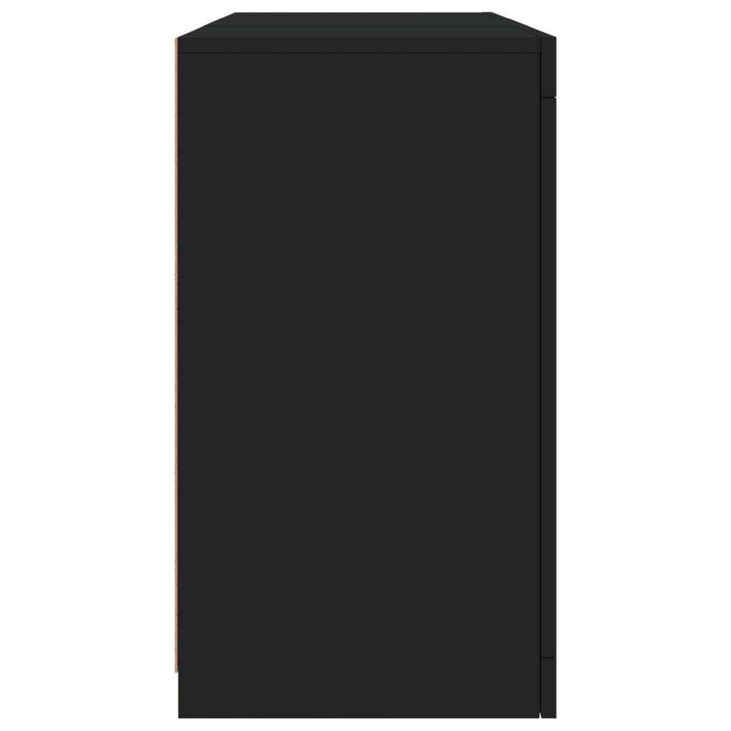 vidaXL Servantă cu lumini LED, negru, 123x37x67 cm vidaXL Servantă cu lumini LED, negru, 123x37x67 cm