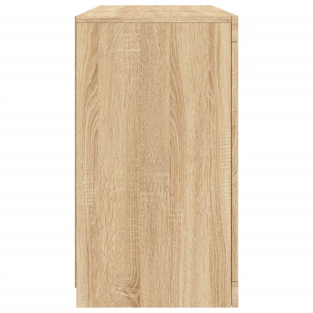 vidaXL Servantă cu lumini LED, stejar sonoma, 123x37x67 cm