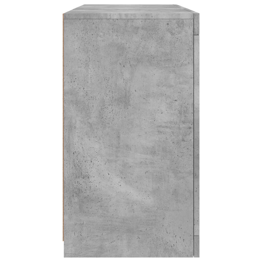 vidaXL Servantă cu lumini LED, gri beton, 123x37x67 cm vidaXL Servantă cu lumini LED, gri beton, 123x37x67 cm