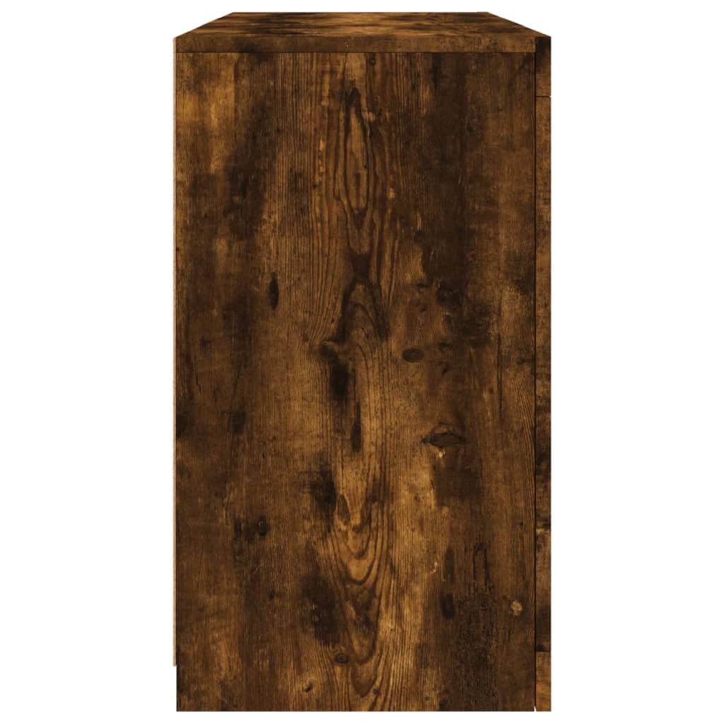 vidaXL Servantă cu lumini LED, stejar fumuriu, 123x37x67 cm