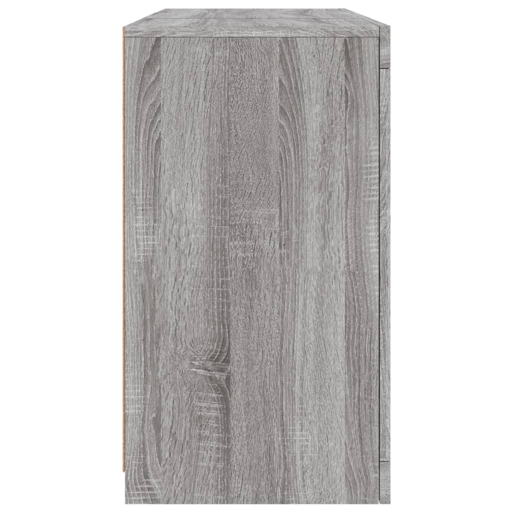 vidaXL Servantă cu lumini LED, gri sonoma, 123x37x67 cm vidaXL Servantă cu lumini LED, gri sonoma, 123x37x67 cm