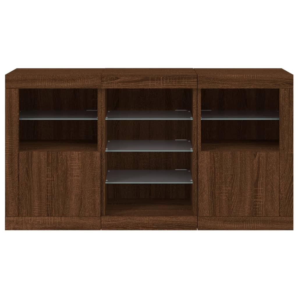 vidaXL Dulap cu lumini LED, stejar maro, 123x37x67 cm vidaXL Dulap cu lumini LED, stejar maro, 123x37x67 cm