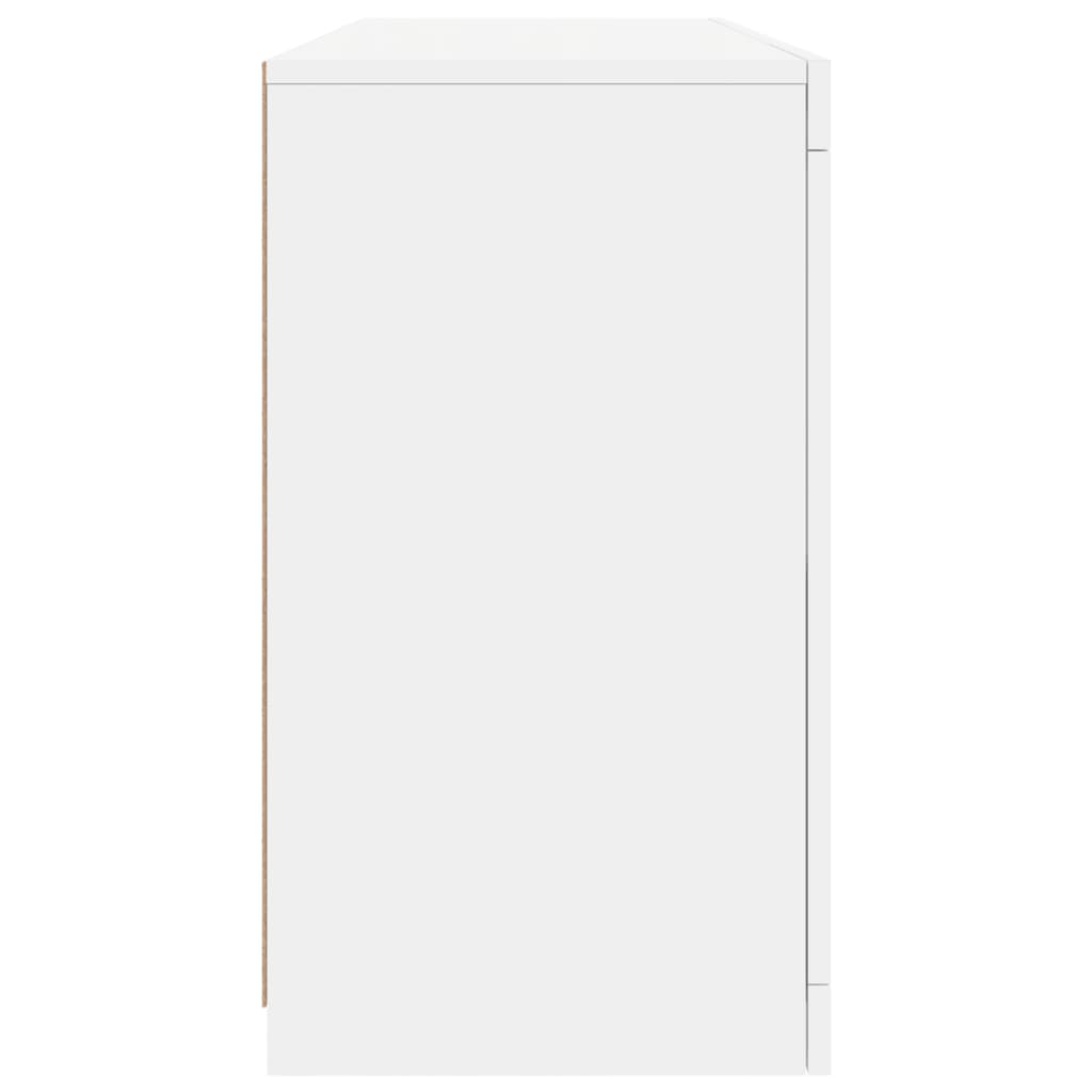 vidaXL Servantă cu lumini LED, alb, 142,5x37x67 cm